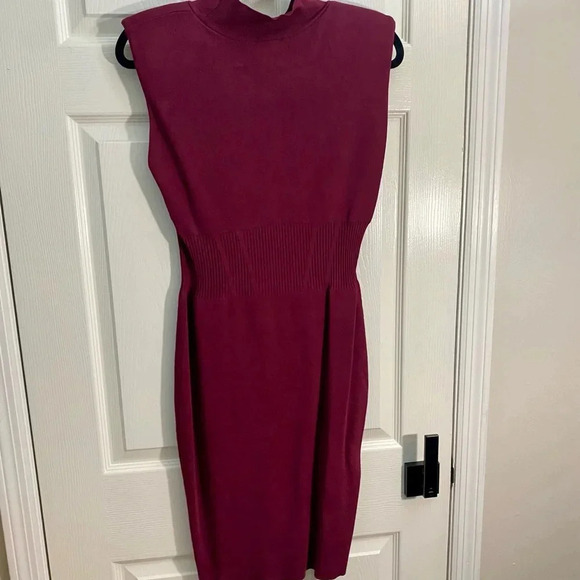 Guess Dresses & Skirts - GUESS Sweater Dress Size L Burgundy Bodycon – Sleeveless Turtleneck Ribbed Waist
